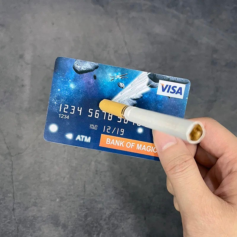 Floating Cigarette On Credit Card