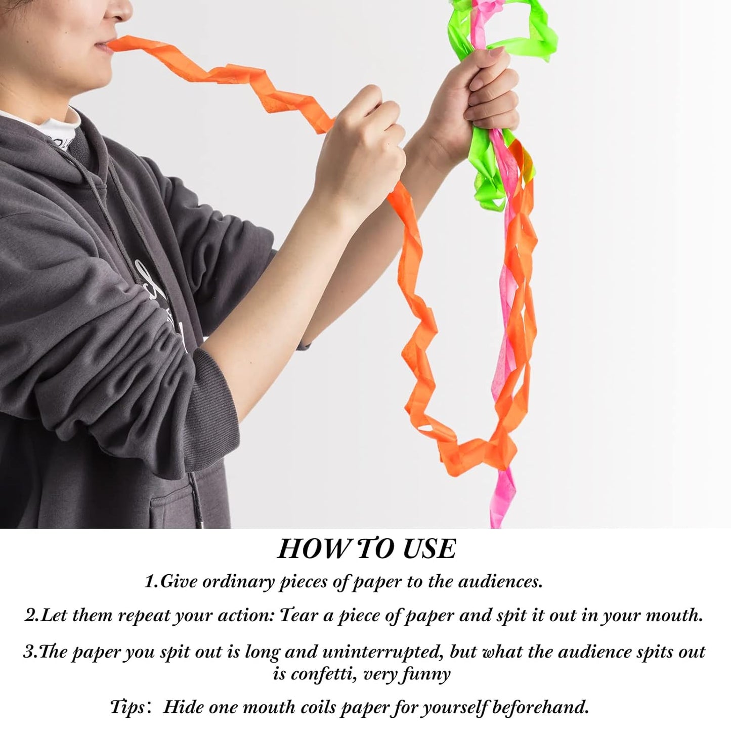 Pack of 12 Mouth Coils - Multicolor Streamer