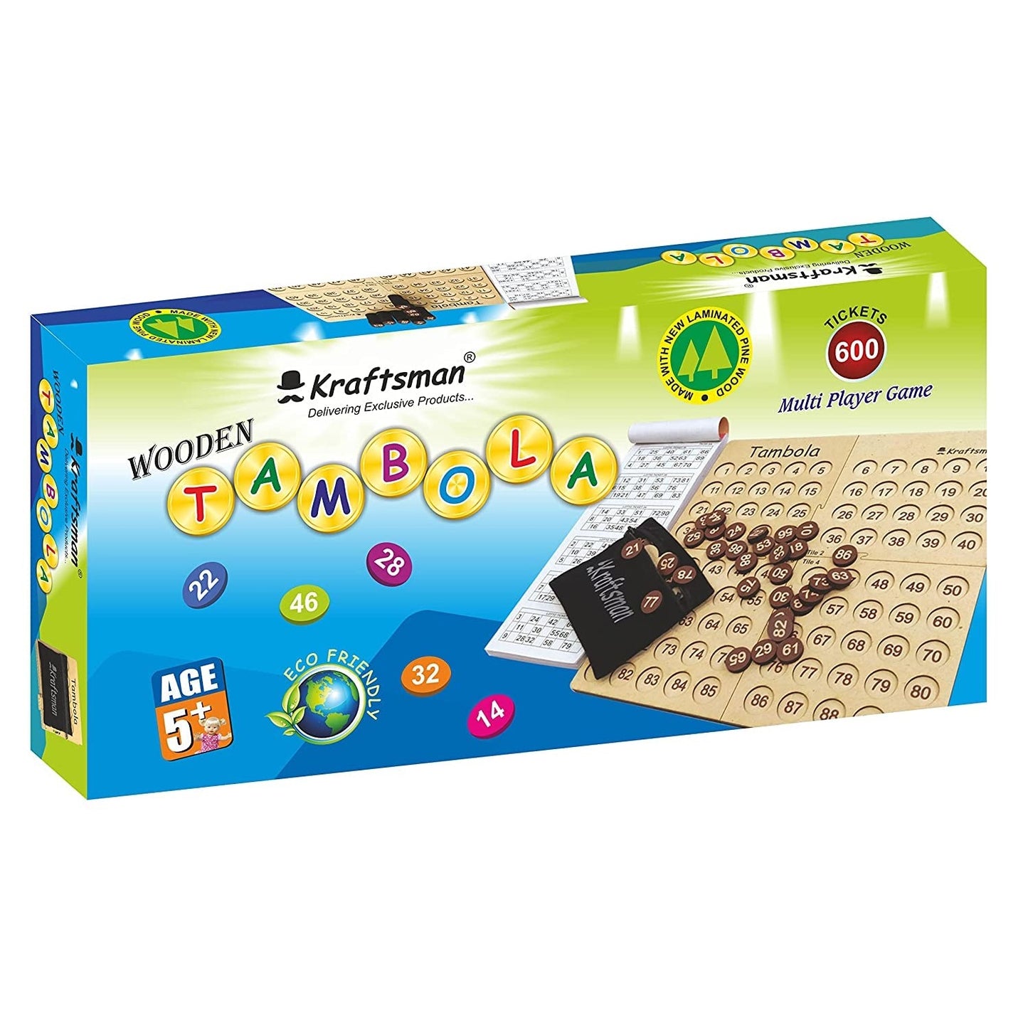 Portable Wooden Tambola Game with 600 Different Tickets