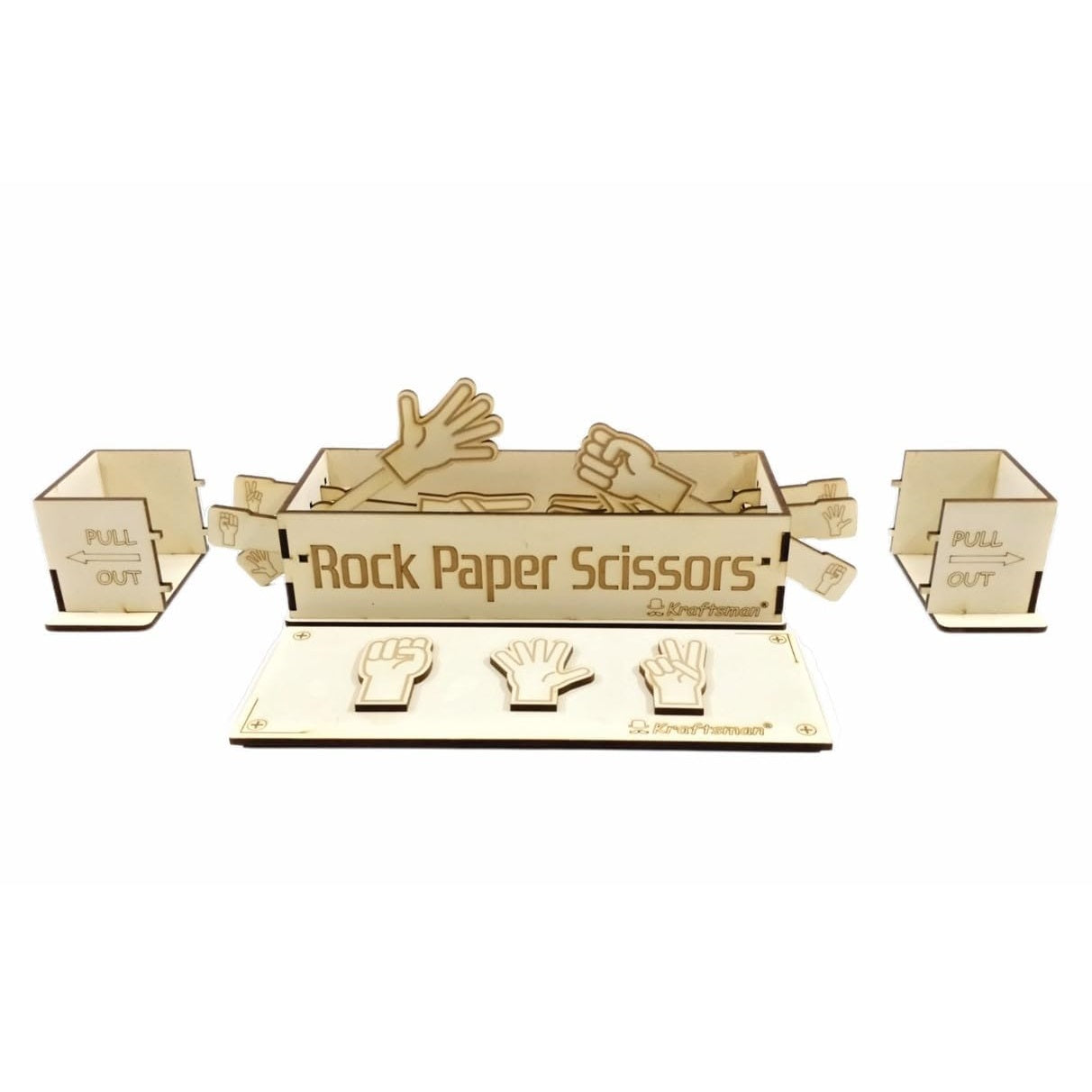 Rock Paper Scissors Board Game | 2 Players Wooden Mind Puzzle Game