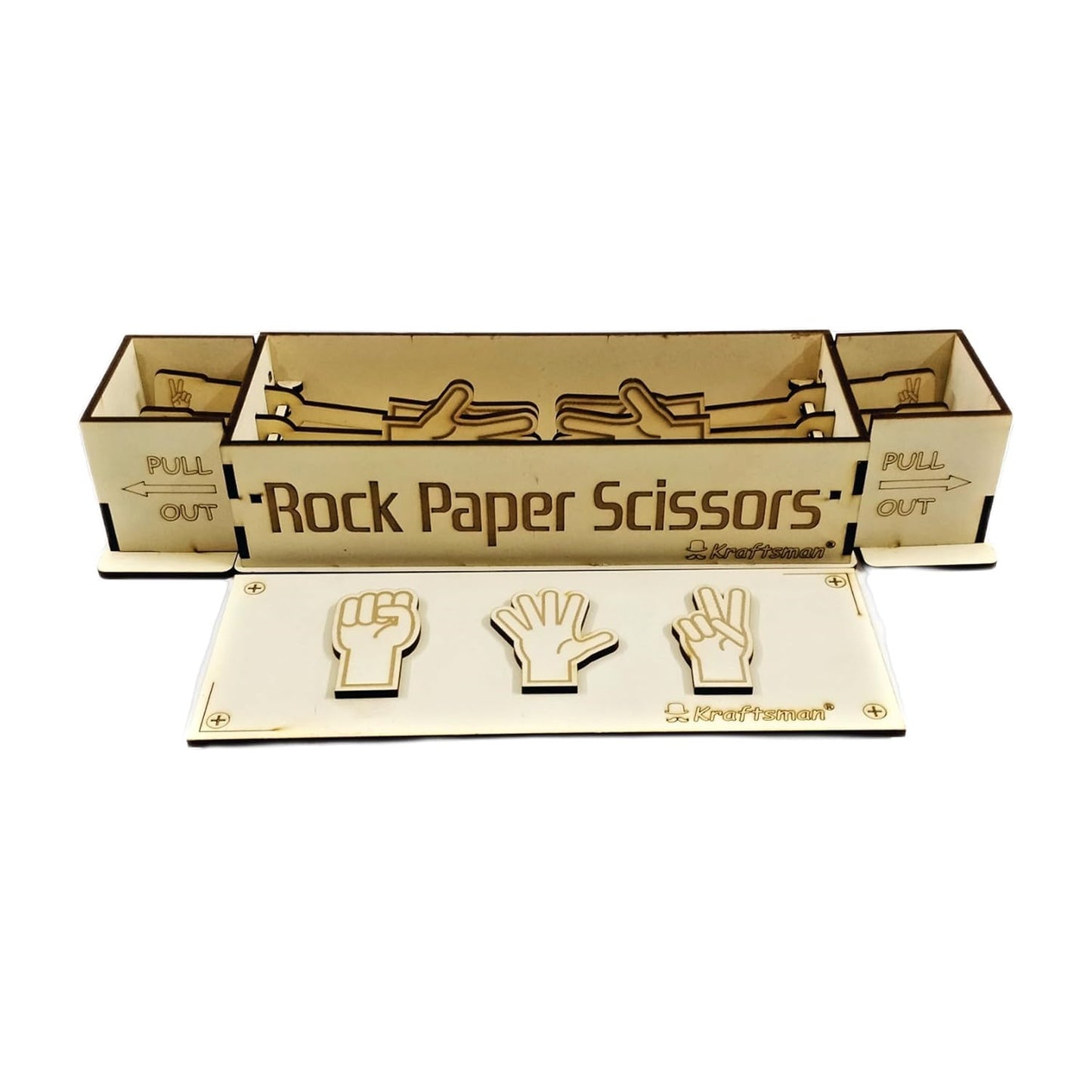 Rock Paper Scissors Board Game | 2 Players Wooden Mind Puzzle Game