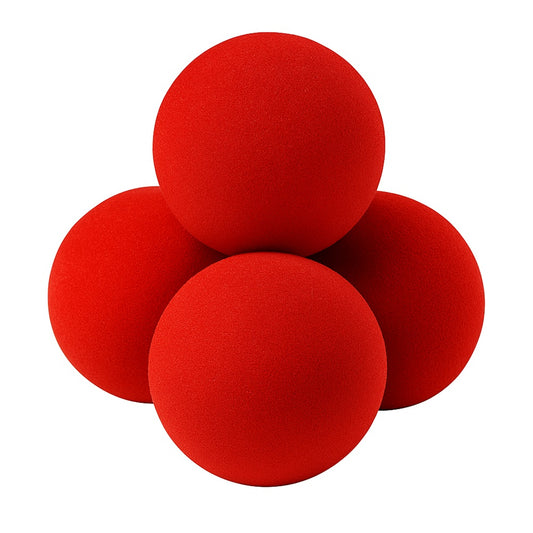 Set of 4 Super Soft Classical (4.5cm) Sponge Balls - RED