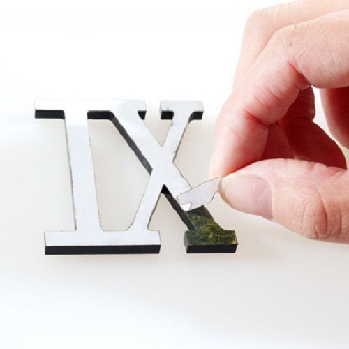 3D Diy Roman Numerals Wall Clock - Silver