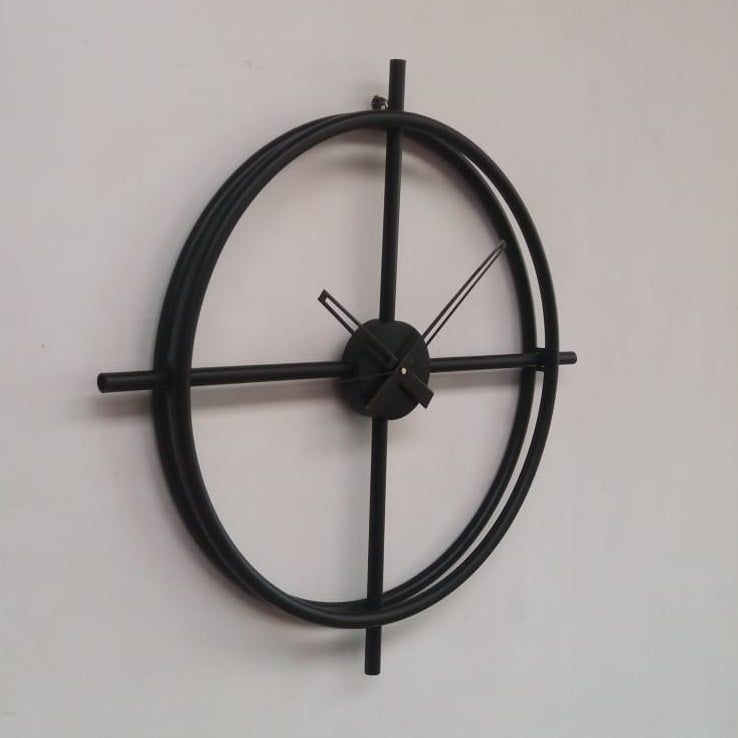 3D Modern Large Size Wall Clock (24 x 24 inch) - Black