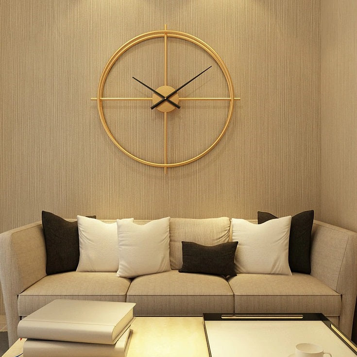 3D Modern Large Size Wall Clock (24 x 24 inch) - Gold