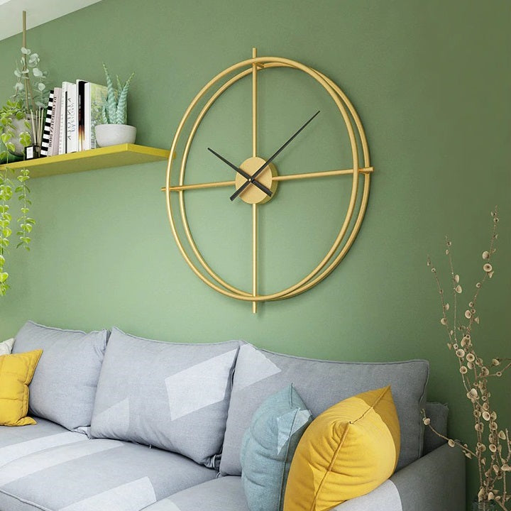 3D Modern Large Size Wall Clock (24 x 24 inch) - Gold