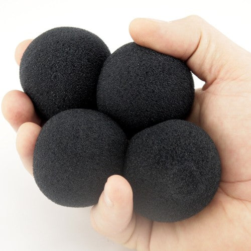 Set of 4 Super Soft Classical (4.5cm) Sponge Balls - BLACK