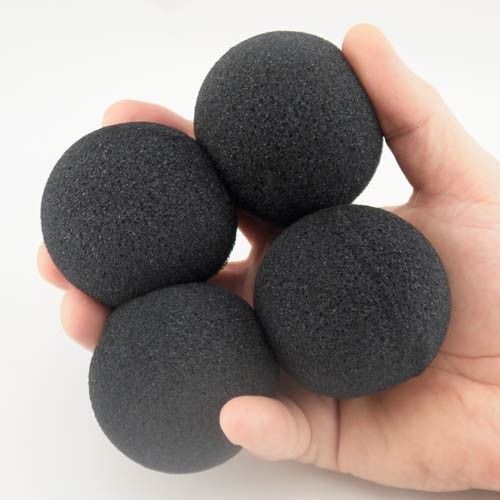 Set of 4 Super Soft Classical (4.5cm) Sponge Balls - BLACK