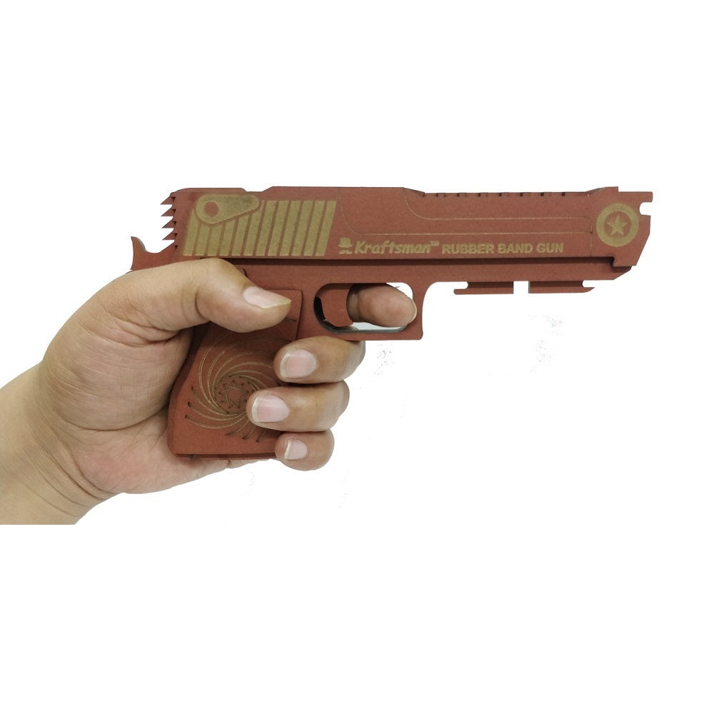 Wooden Rubber Band Gun - Dark Brown