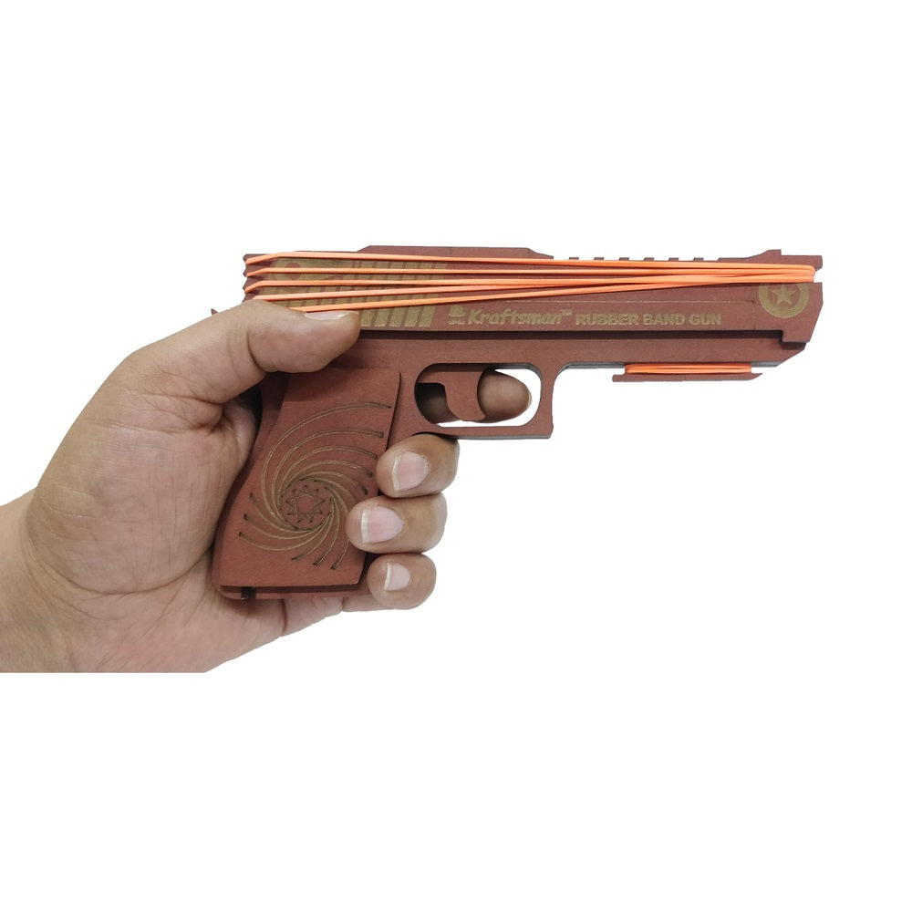 Wooden Rubber Band Gun - Dark Brown