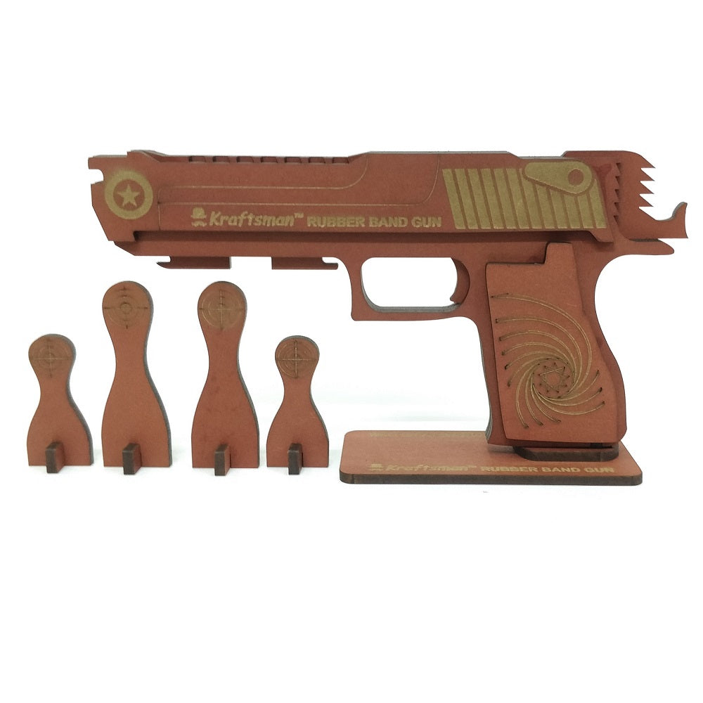 Wooden Rubber Band Gun - Dark Brown