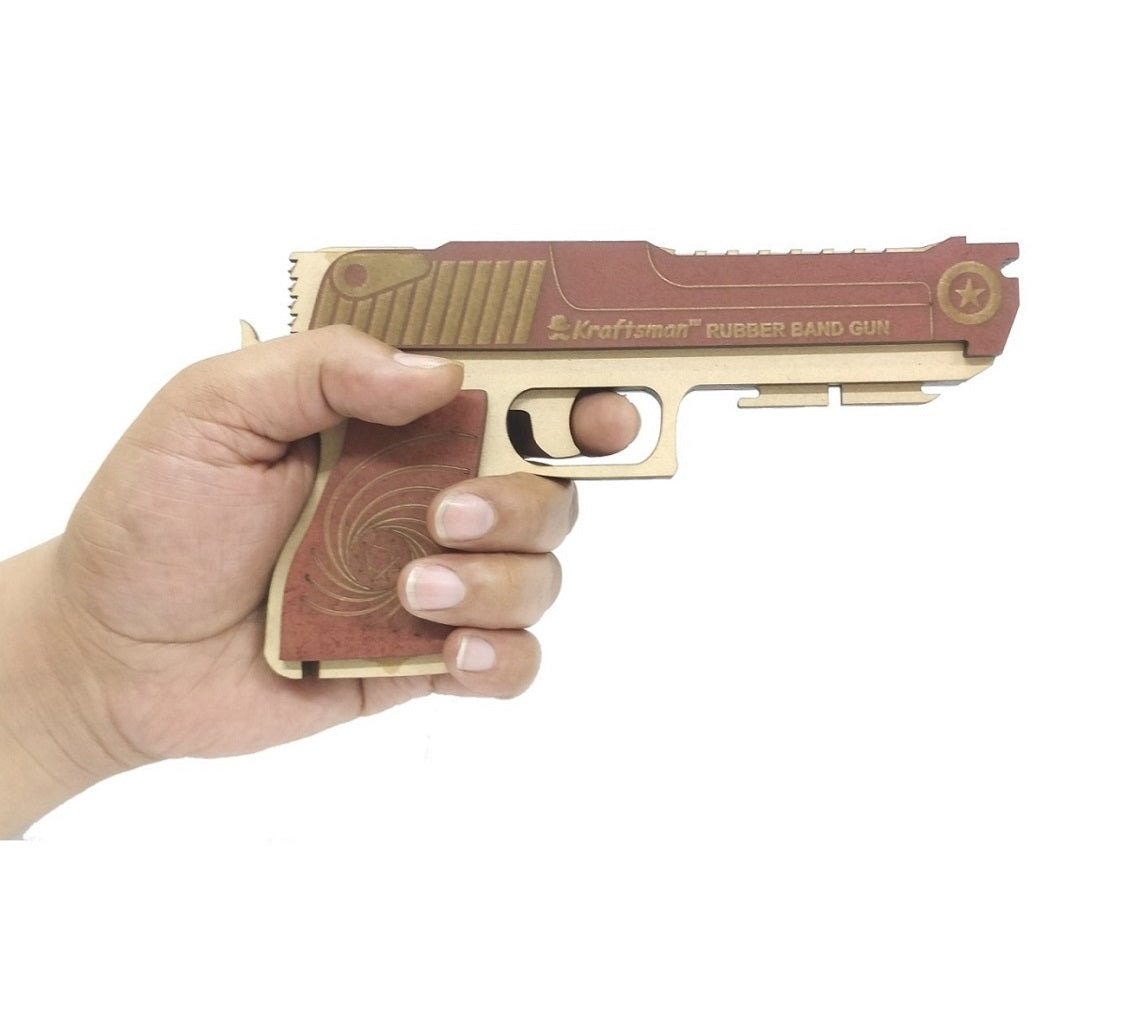 Wooden Rubber Band Gun - Top Brown Base Biege