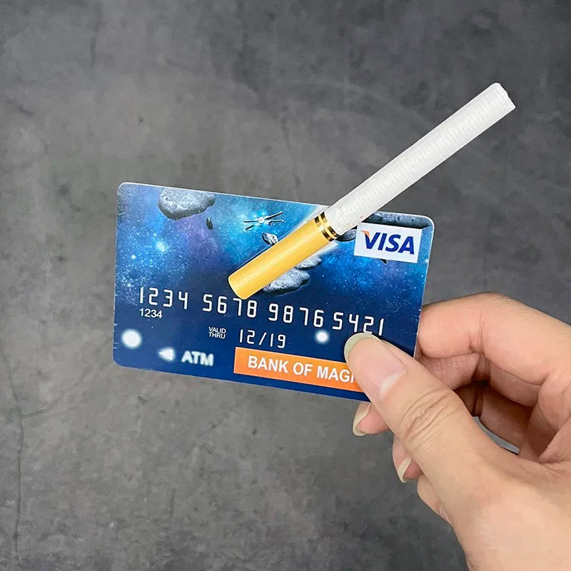 Floating Cigarette On Credit Card