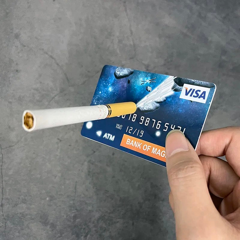 Floating Cigarette On Credit Card