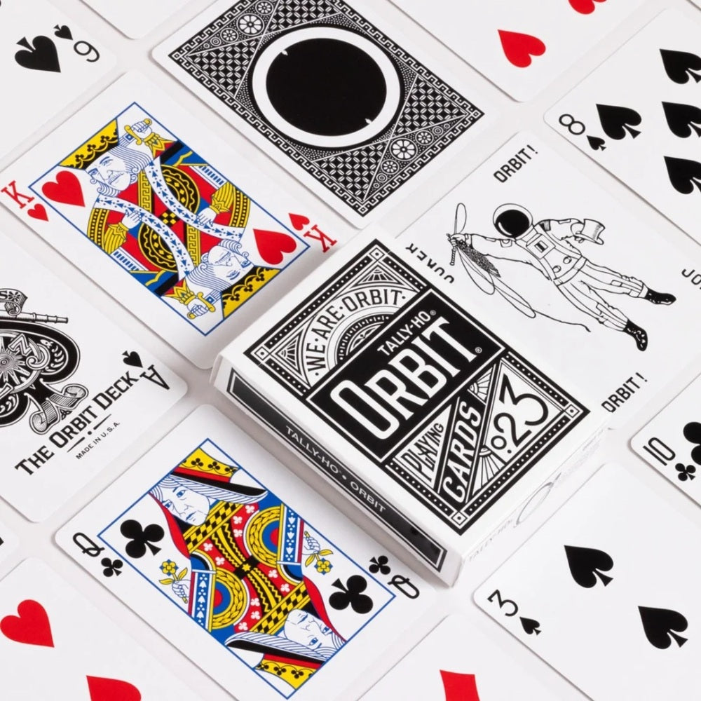 Orbit Tally Ho Circle Back Playing Cards - Black