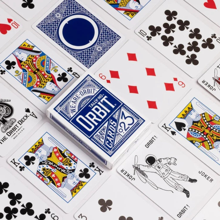 Orbit Tally Ho Circle Back Playing Cards - Blue