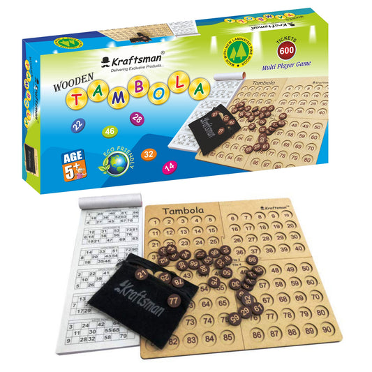 Portable Wooden Tambola Game with 600 Different Tickets