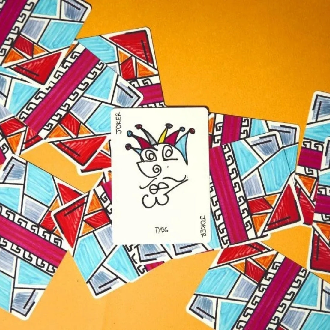 Red Stripe Playing Cards Hand Drawn Edition Deck