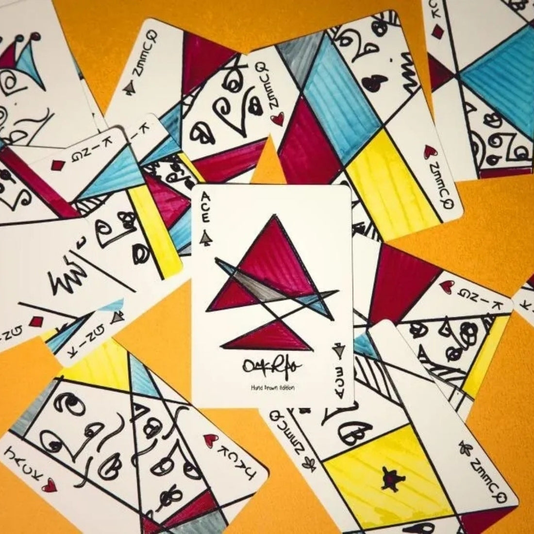 Red Stripe Playing Cards Hand Drawn Edition Deck