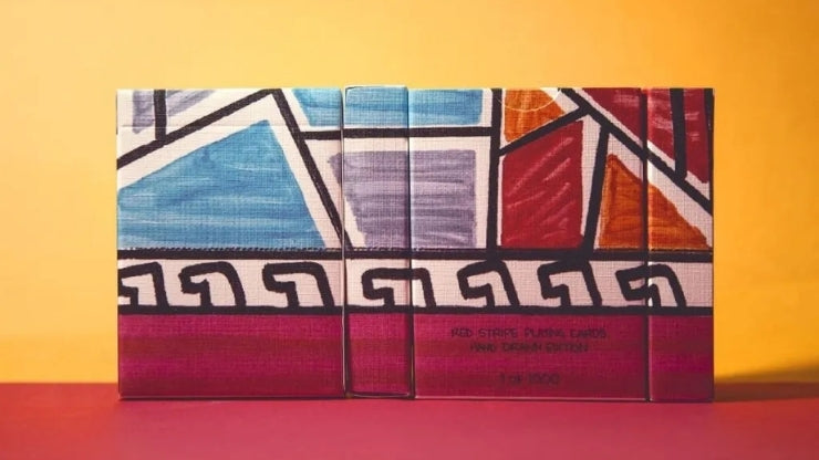 Red Stripe Playing Cards Hand Drawn Edition Deck