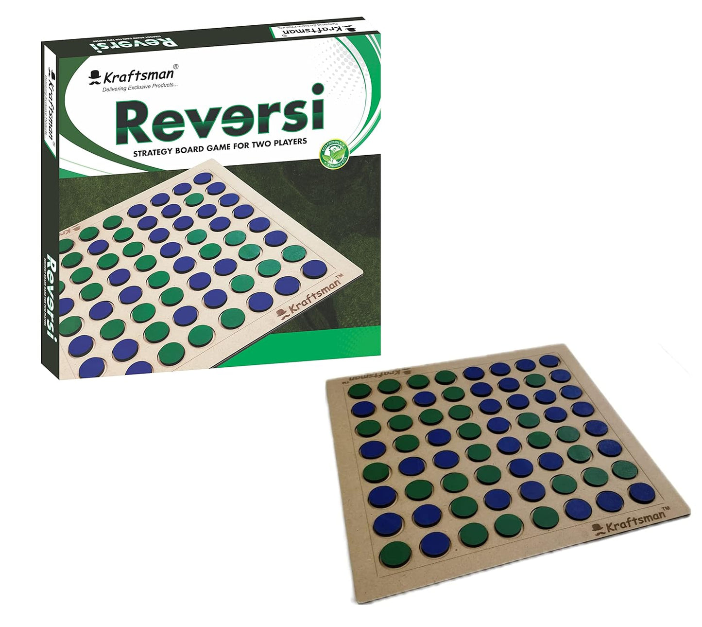 Wooden Reversi Board Game | Flip The Coin | 2 Players Game