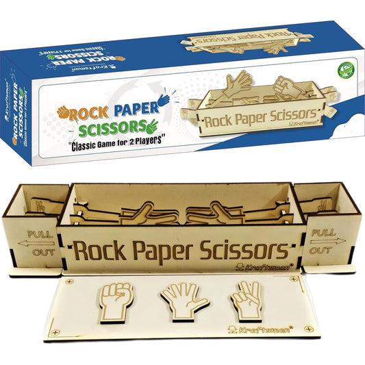 Rock Paper Scissors Board Game | 2 Players Wooden Mind Puzzle Game