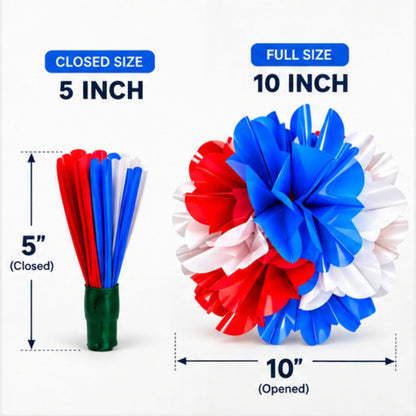 Spring Flower Ball 10″ Plastic – Patriotic Colors