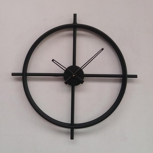 3D Modern Large Size Wall Clock (24 x 24 inch) - Black