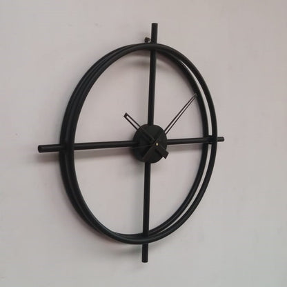 3D Modern Large Size Wall Clock (24 x 24 inch) - Black