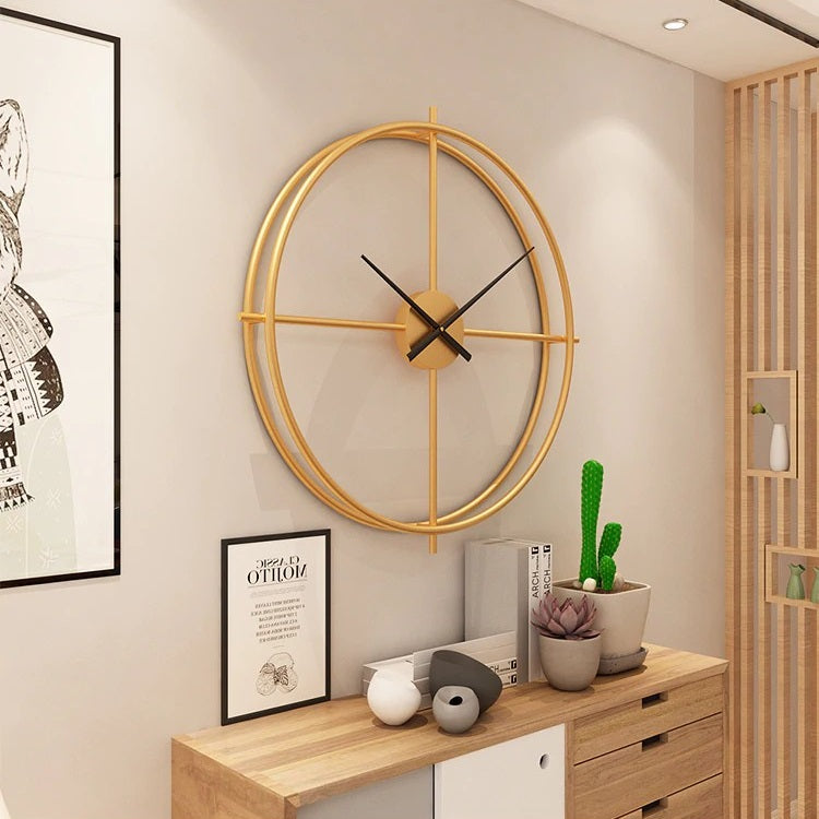 3D Modern Large Size Wall Clock (24 x 24 inch) - Gold
