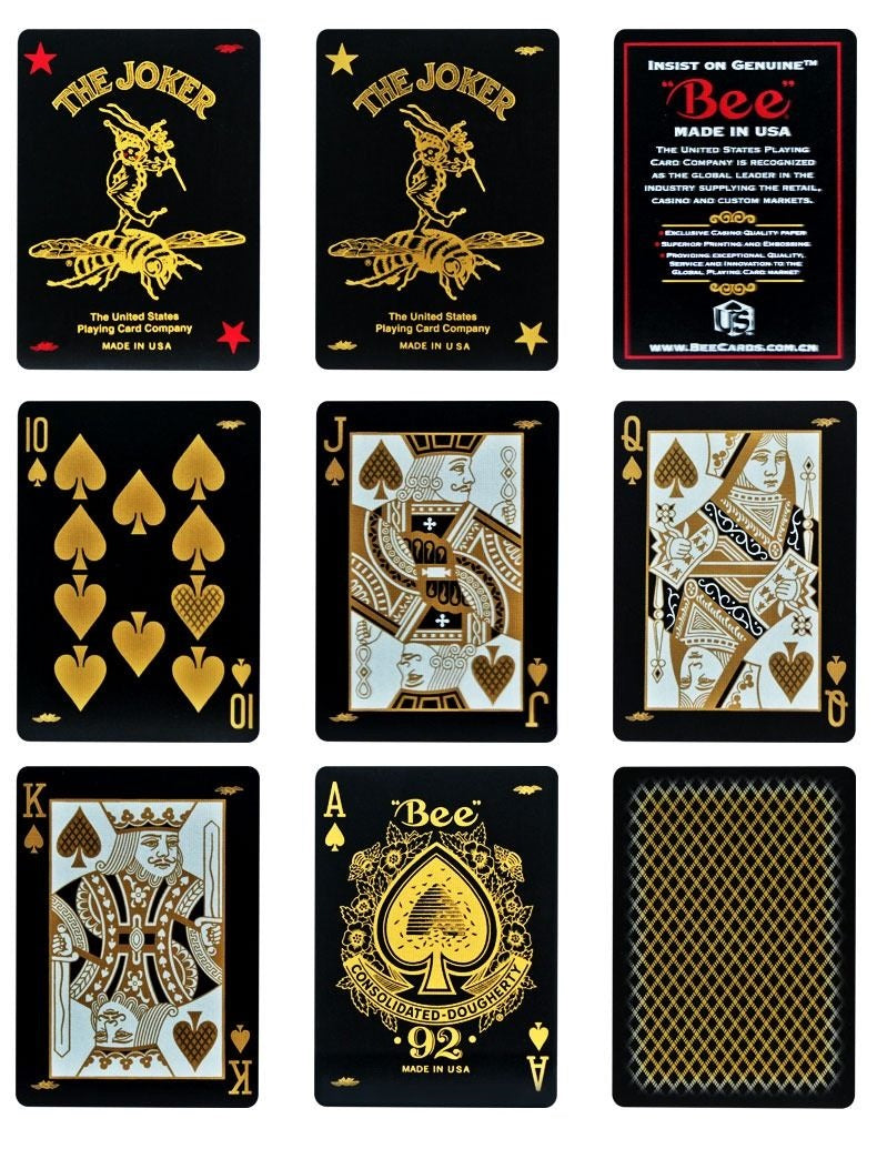 Bee Gold Stinger Playing Cards