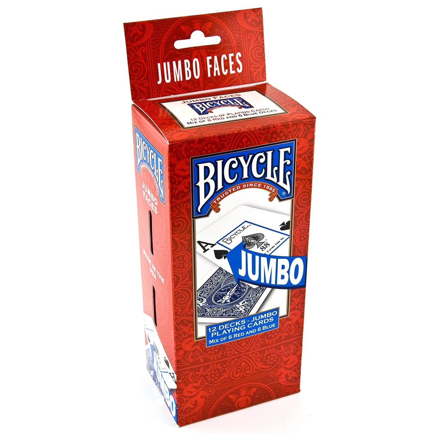 Brick of 12 Bicycle Jumbo Index 6 Red & 6 Blue Decks