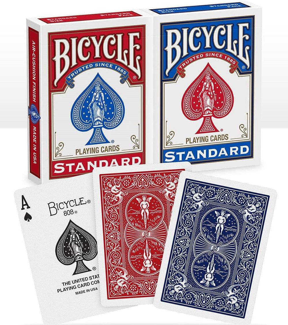Set of 2 Bicycle Standard Playing Cards - Red & Blue