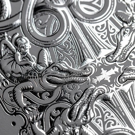 Silver Gatorbacks Playing Cards - White Tuck