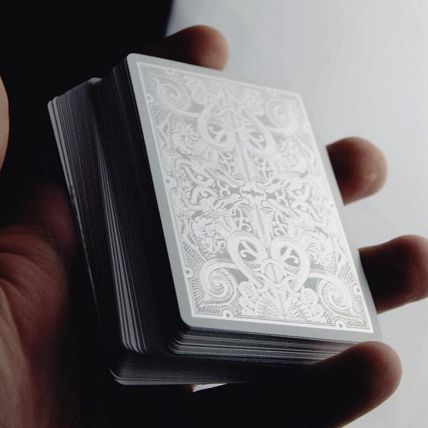 Silver Gatorbacks Playing Cards - White Tuck