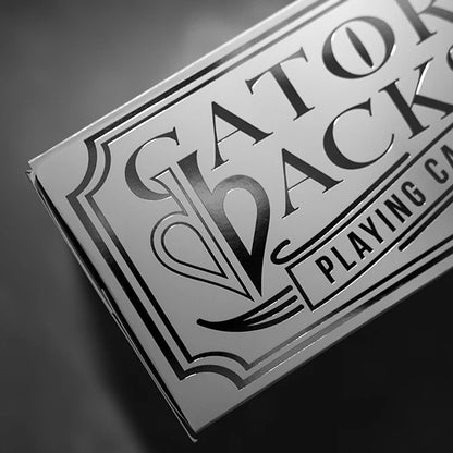 Silver Gatorbacks Playing Cards - White Tuck
