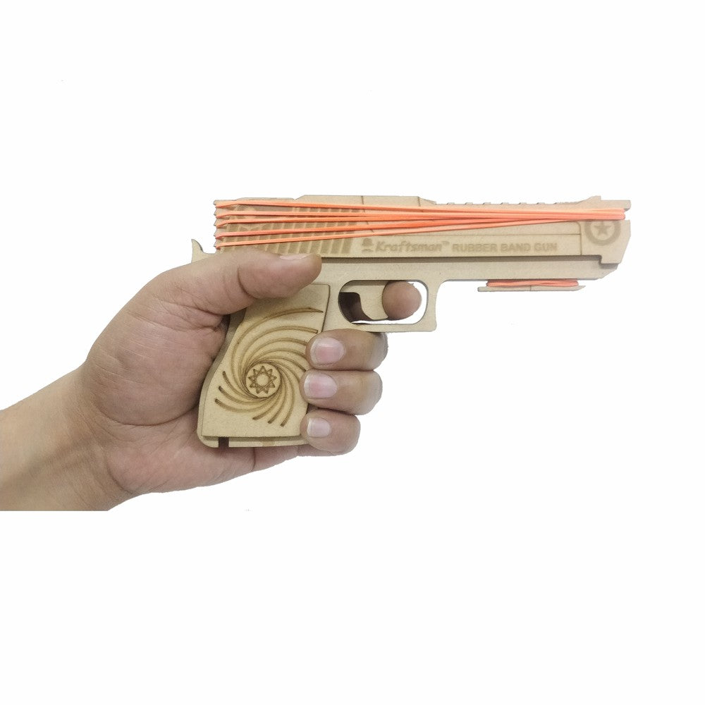 Wooden Rubber Band Gun - Biege