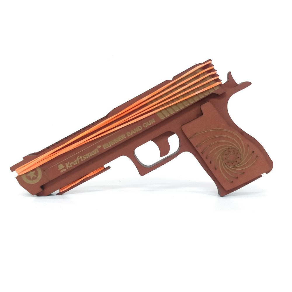 Wooden Rubber Band Gun - Dark Brown