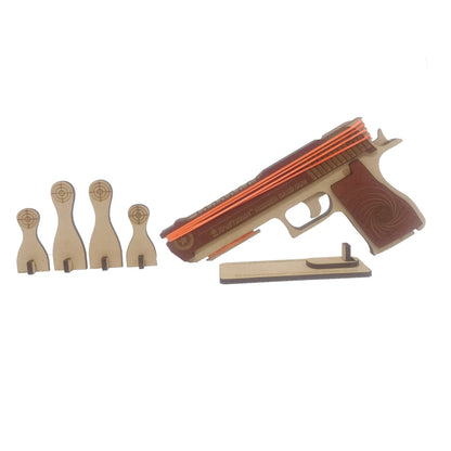 Wooden Rubber Band Gun - Top Brown Base Biege