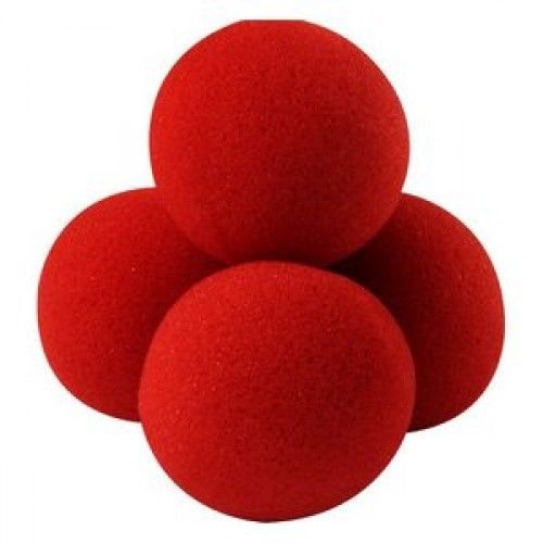 Set of 4 Super Soft Classical (4.5cm) Sponge Balls - RED