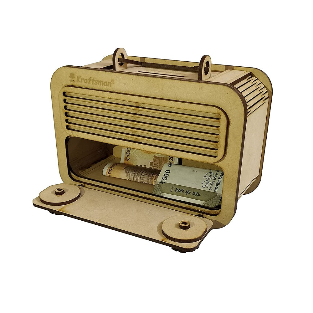 My Locker Wooden Money Safe with Password Lock - Radio Style