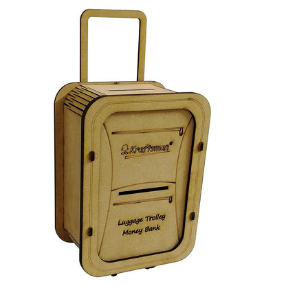 My Locker Wooden Money Safe with Password Lock - Trolley Bag Style