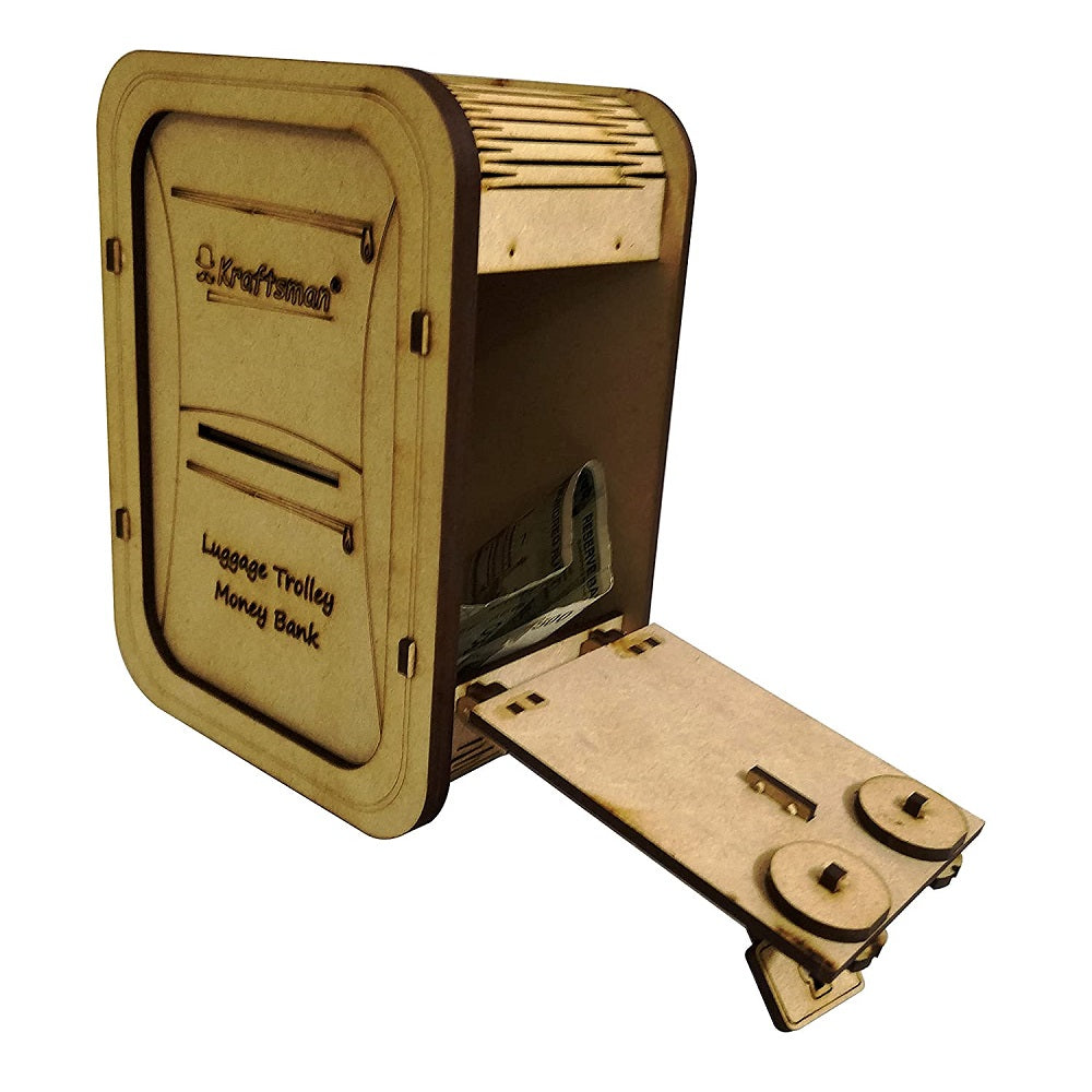 My Locker Wooden Money Safe with Password Lock - Trolley Bag Style