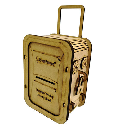 My Locker Wooden Money Safe with Password Lock - Trolley Bag Style